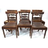 A set of six Regency satin birch side chairs,