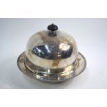 Military Interest: A silver muffin dish liner and cover,