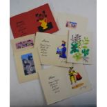 Jean Hugo (1894-1984) - Seven various cards - Menu, Christmas, Happy New Year etc,