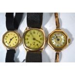 A 9ct gold lady's wristwatch with 15 jewel Swiss movement and silvered dial on expanding bracelet