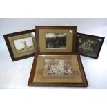 Four vintage framed photographs, Eastleigh Guild Football Club 1900-01, Colehill St. Michaels F.C.