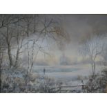 Arthur Gadd - A pair of landscapes - Spring and Winter, oil on canvas, signed lower left,