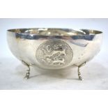 A continental low grade white metal bowl,