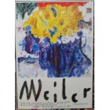 Poster print for a Max Weiler exhibition at Magyar Nemzeti Galeria, Budapest, 1989,