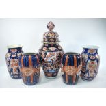 An associated Japanese Imari 'garniture' of five vases,