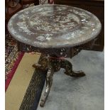 A Vietnamese, rosewood circular table,