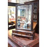 A George III mahogany platform toilet mirror,