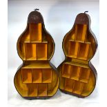 An unusual pair of gourd-shaped display or storage cabinets;