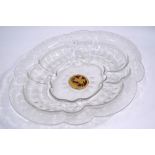 A 19th century Venetian glass oval foliate shaped dish,