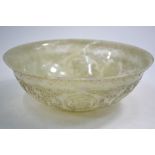 A translucent jade bowl of circular form