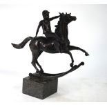 James Osborne (1940 1992) brown bronze maquette 'Boy on a Rocking Horse', No.
