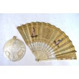 A 19th century French bone fan,