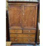 A 19th century mahogany linen press,