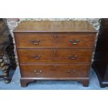 A George III mahogany three drawer chest,