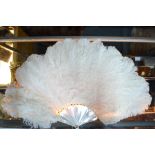 A white ostrich-feather fan on mother-of-pearl sticks, 50 cm, to/w Scott, Sir Walter,