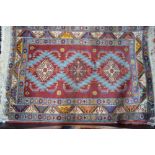 A Turkish Kuba triple pole design rug,