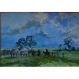 William Henry Ford - Day at the trials, oil on board, signed lower left, 20 x 28.