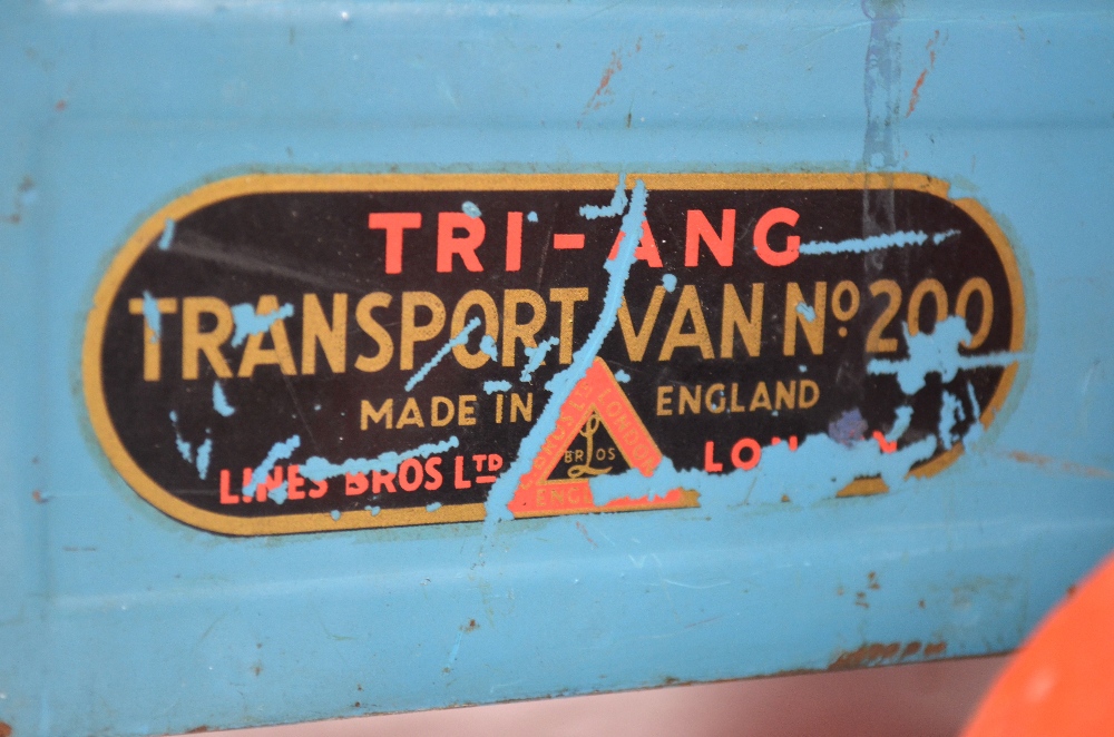 A large Tri-ang Dairy tinplate model Bedford Tipping Truck, c/w six churns, - Image 3 of 9