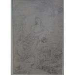 An 18th Century Continental pencil study of a classical female,
