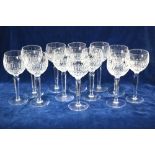 A set of twelve Waterford Crystal 'Colleen' pattern hock glasses Condition Report