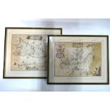 A pair of 17th century map engravings by Joan Blaeu after Timothy Pont, 'Nithia Vicecomitatus,