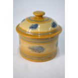 Mocha Ware - A 19th century circular jar and cover,