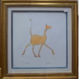 Claire Minter Kemp - 'Catwalk', original cartoon in watercolour, signed lower right,