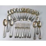 A US Sterling set of Old English pattern flatware comprising; six table spoons,