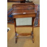 A Victorian mahogany combination fire screen / work table,