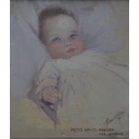 Eileen A Soper (1905-90) - Portrait study 'Peter David Brauen, age 6 months', oil on canvas, titled,