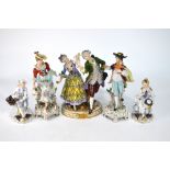 Sitzendorf - a porcelain figural group of a couple dancing, 22.