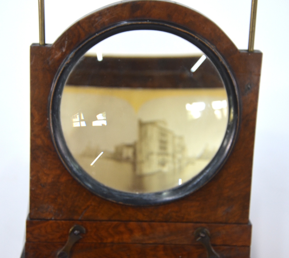 A Victorian stereo graphoscope of typical rectangular and folding form with central magnifying - Image 5 of 8