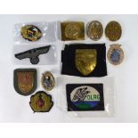 Various WW2 German badges and buckles, including 1943 Kuban Shield, 1944/48 Balkan shield,