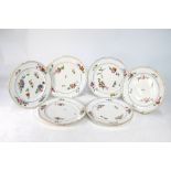 Sevres, France - six porcelain dinner plates handpainted with floral sprays and sprigs, 25.