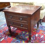 A Regency mahogany box commode with double false drawer front,