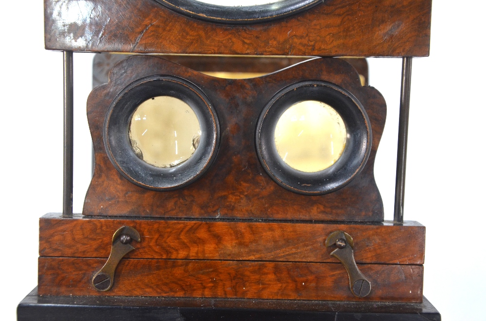 A Victorian stereo graphoscope of typical rectangular and folding form with central magnifying - Image 2 of 8