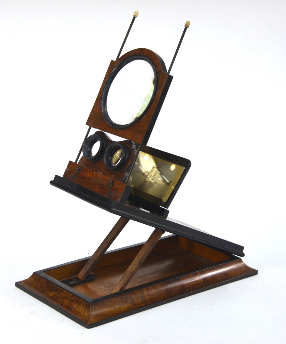 A Victorian stereo graphoscope of typical rectangular and folding form with central magnifying - Image 8 of 8