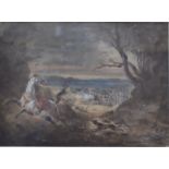 John James Steuart (1779-1849) - Fleeing the Battle, watercolour,