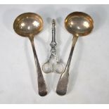 A pair of George III silver sugar nips, possibly James Graham c.
