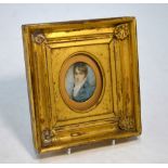 Samuel Shelley - An oval portrait miniature of a young gentleman with fashionable hair-style,