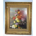 GC Friedrich - A still life study with chrysanthemums in a classical urn, oil on canvas,