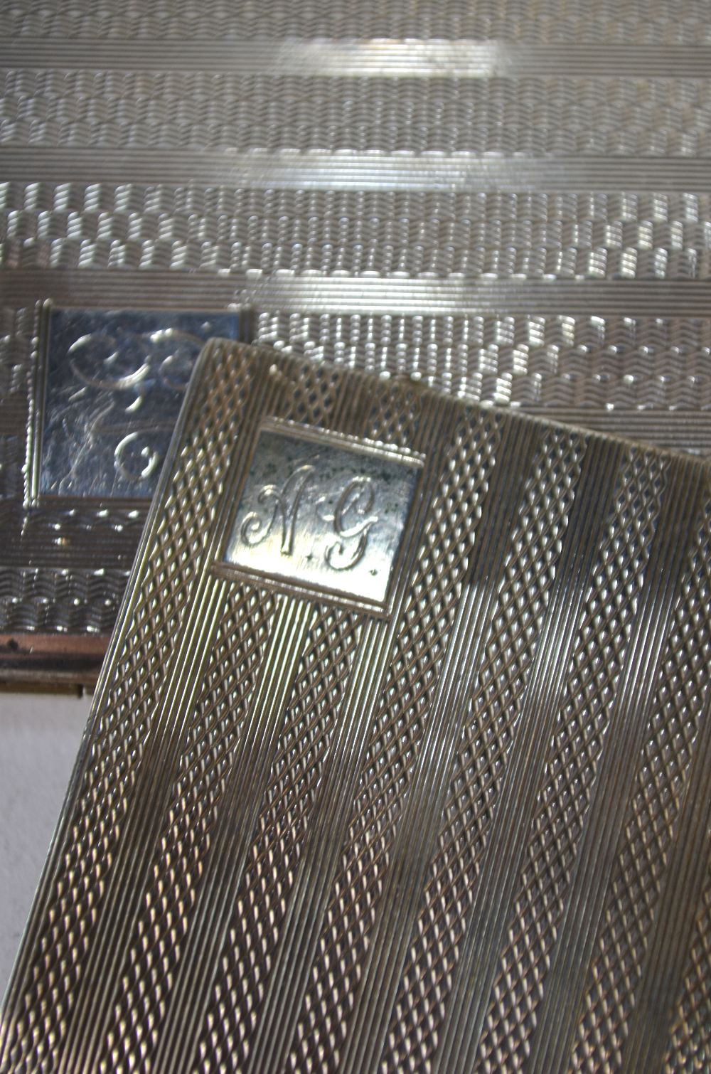 Two engine-turned cigarette cases, Birmingham 1929/35, - Image 2 of 5