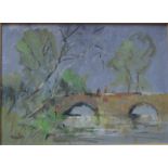 William Henry Ford - Ruined bridge at Hellesdon, oil on board, signed lower left,