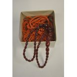 Large quantity of antique loose coral beads,