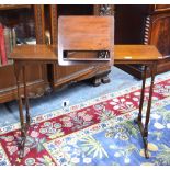 Mahogany small ractangular library table incorporating an adjustable reading stand