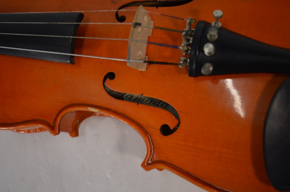 A child's cased Yamaha violin with 31 cm two-piece flame back, - Image 3 of 5
