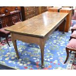 An 18th century and later joint oak refectory table,