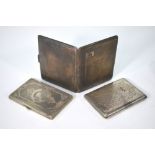 A Victorian engraved silver card case, George Unite, Birmingham 1876,