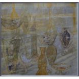 Deborah Valance - 'DVC 95', abstract study of vases, mixed media,