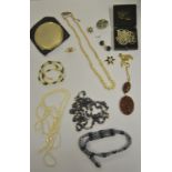 Various costume jewellery including necklaces, bangle, freshwater pearls,